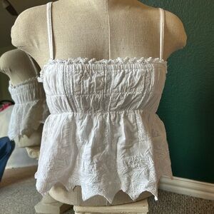 White Lace Trimmed tank Top